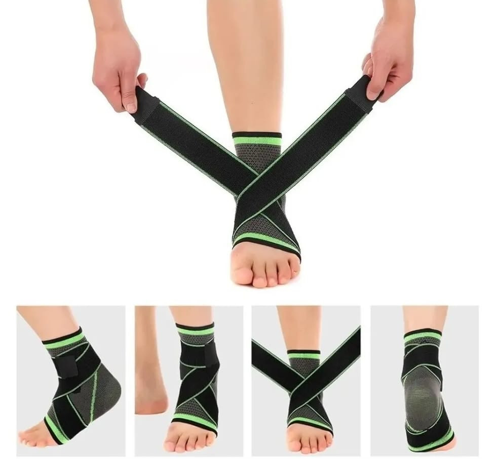 Miniatura 3 de TOBILLERA ELASTICA AJUSTABLE VERDE NEGRA